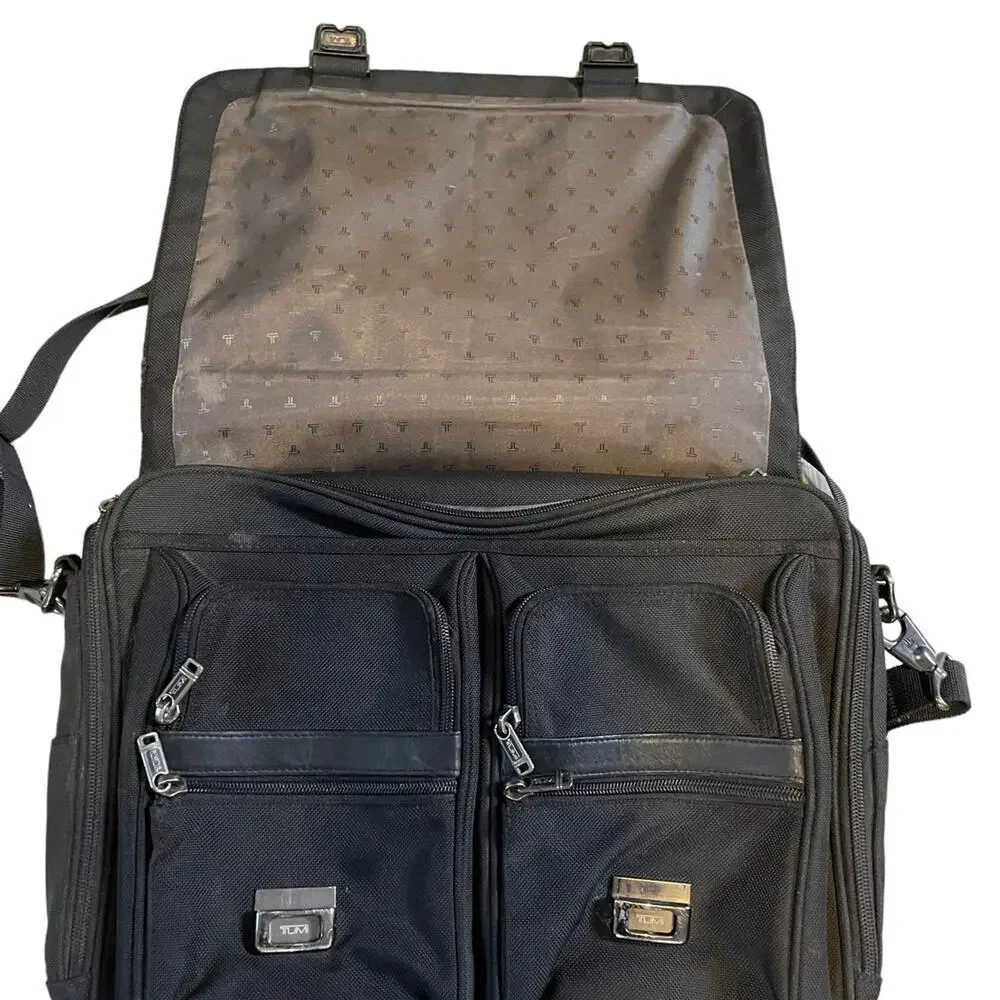 TUMI Leather Trimmed Canvas Briefcase Description Tumi Briefcase Blank - Picture 6 of 12
